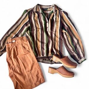 70s Vintage Loubella Retro Striped Blouse